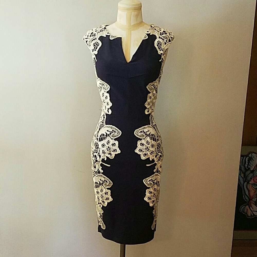 Lakeside Libations Sheath Dress in Navy in size 4